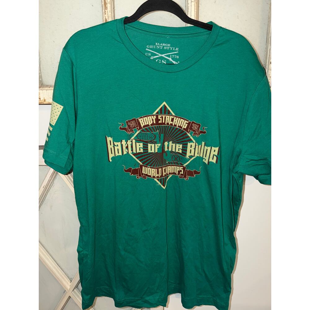 Grunt Style size XL green t-shirt with Battle Of The Bulge